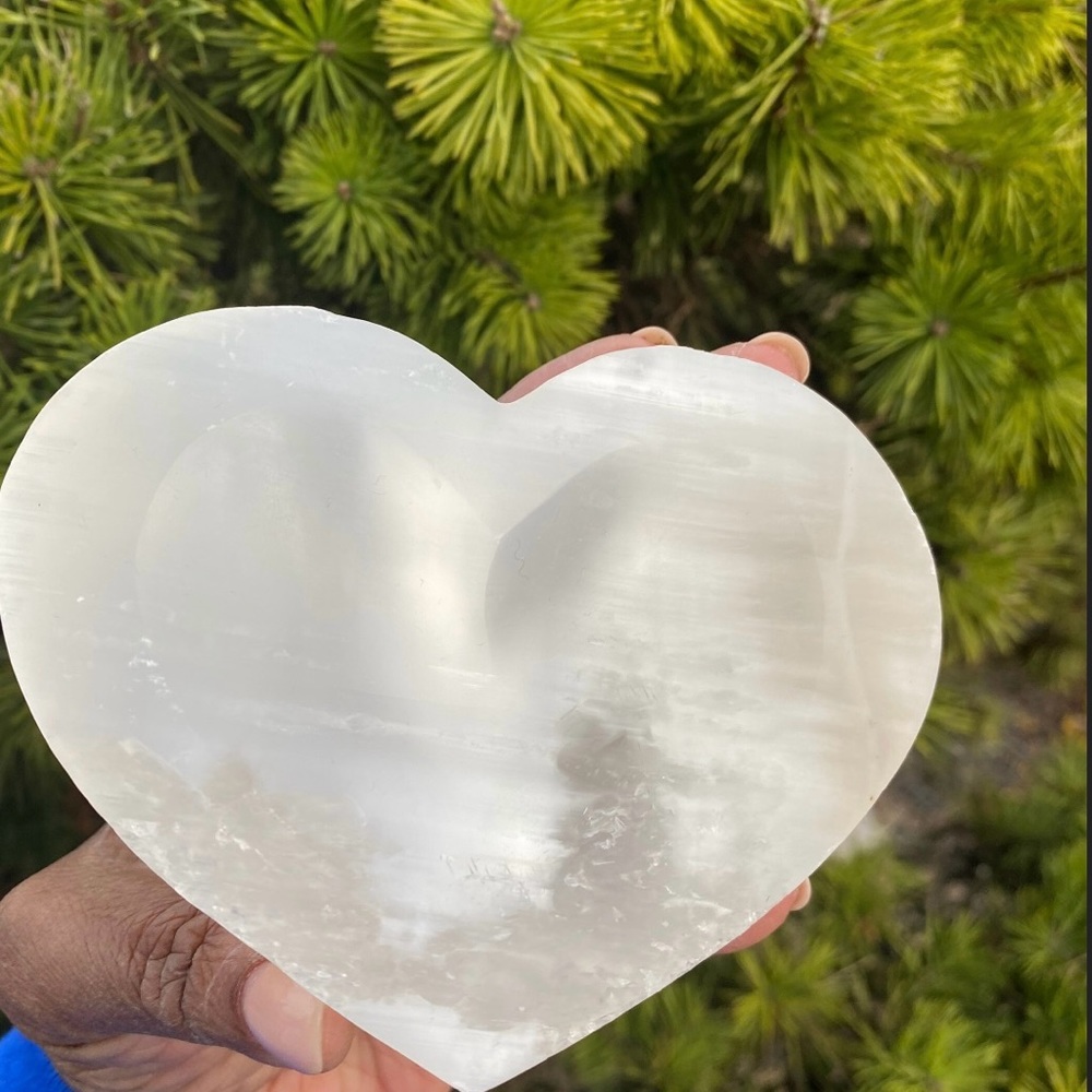 Selenite Heart, Crystal Charger, Selenite